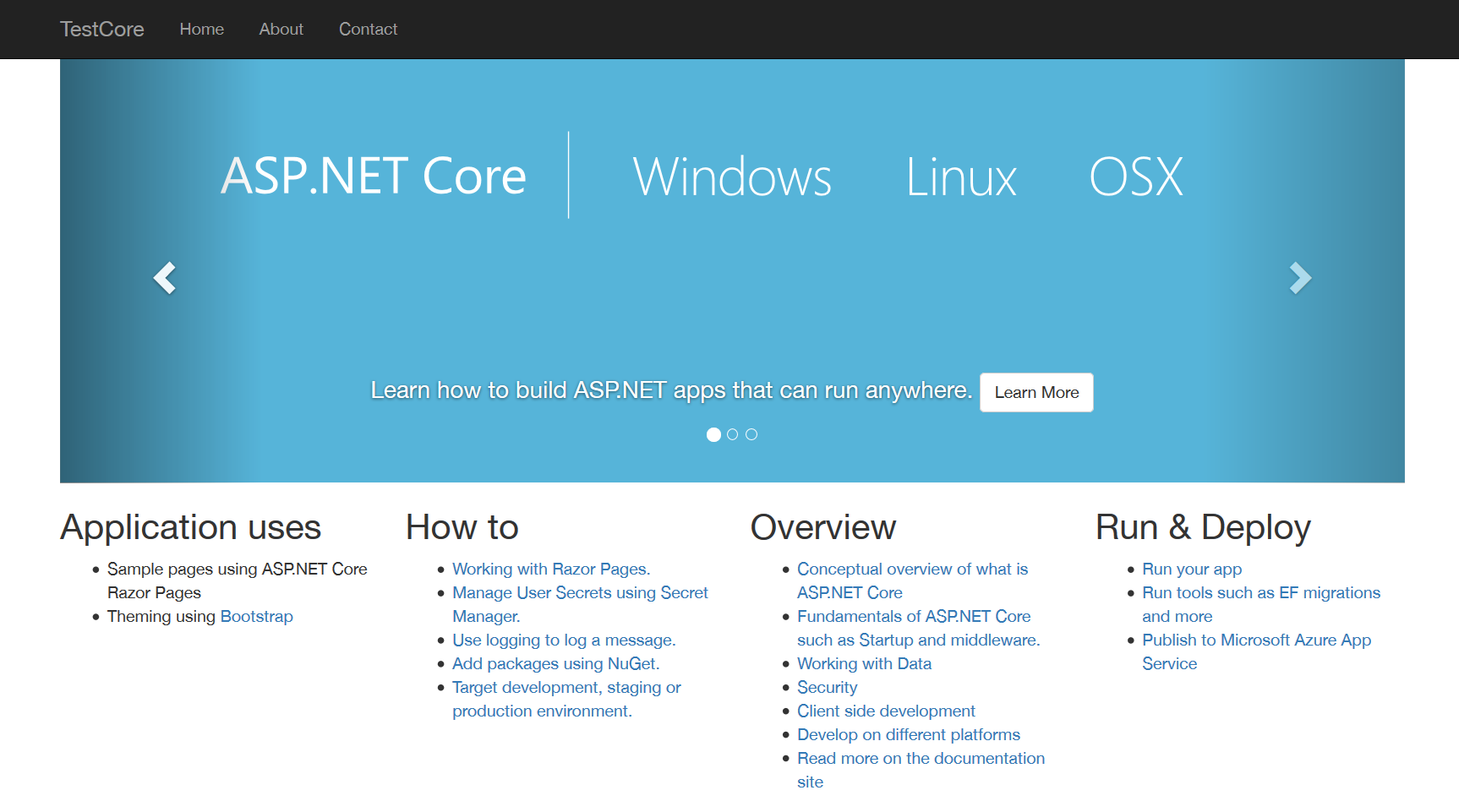 ASP.NET Core 2.1 Demo Site