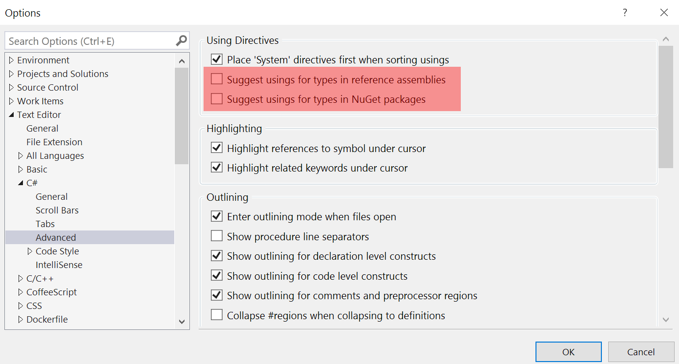 Add Package Reference Options
